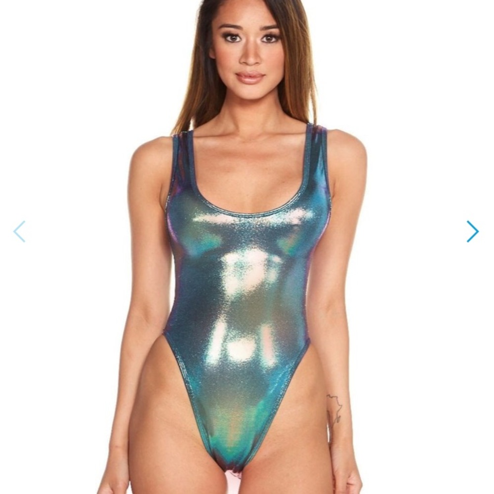 Blue iridescent bodysuit